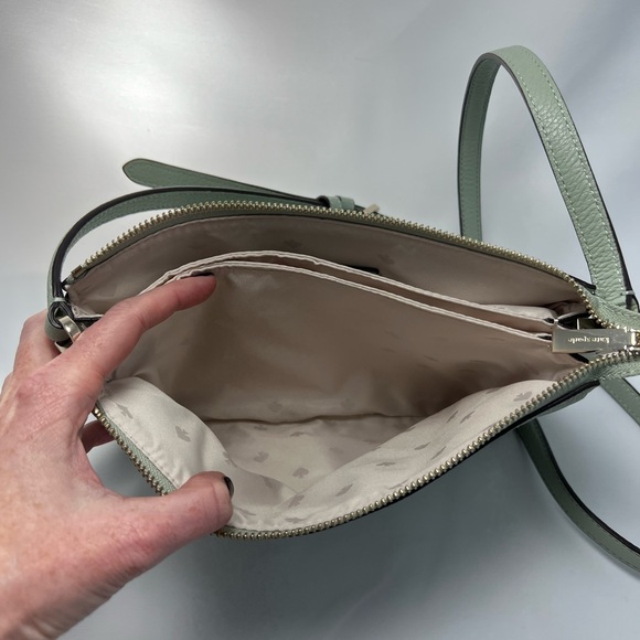 Kate Spade Leila Small Triple Gusset Crossbody Mint Green - Picture 4 of 10